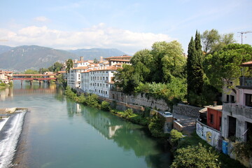 Bassano del Grappa Italy 09/11/2023. The city is located among the mountains and hills of the Veneto, on the banks of the Brenta River.