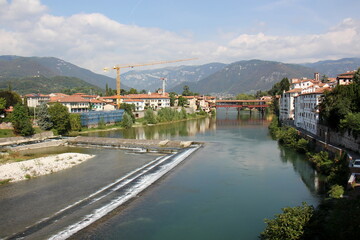 Bassano del Grappa Italy 09/11/2023. The city is located among the mountains and hills of the...