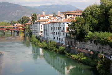 Bassano del Grappa Italy 09/11/2023. The city is located among the mountains and hills of the Veneto, on the banks of the Brenta River.
