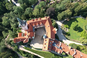 Pruhonice Castle a UNESCO World Heritage site, Pruhonice chateau palace and sprawling garden park...
