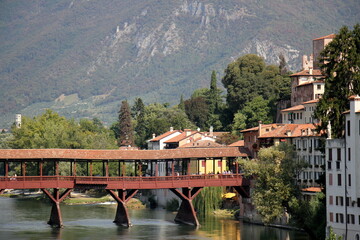Bassano del Grappa Italy 09/11/2023. The city is located among the mountains and hills of the...