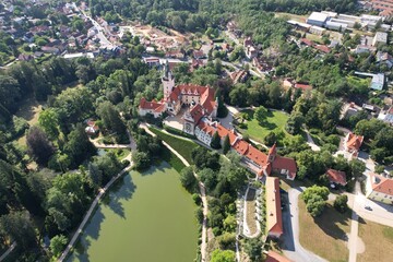 Pruhonice Castle a UNESCO World Heritage site, Pruhonice chateau palace and sprawling garden park...