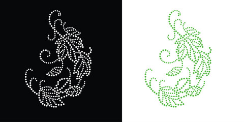 Rhinestone flower vector Design. rhinestone elephant vector design for Illustration of collar neck decoration with rhinestones in the form of a necklace. Flower Transfer Rhinestone. 