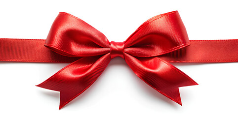 Red bow isolated on white background.