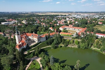 Pruhonice Castle a UNESCO World Heritage site, Pruhonice chateau palace and sprawling garden park...
