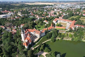 Pruhonice Castle a UNESCO World Heritage site, Pruhonice chateau palace and sprawling garden park...