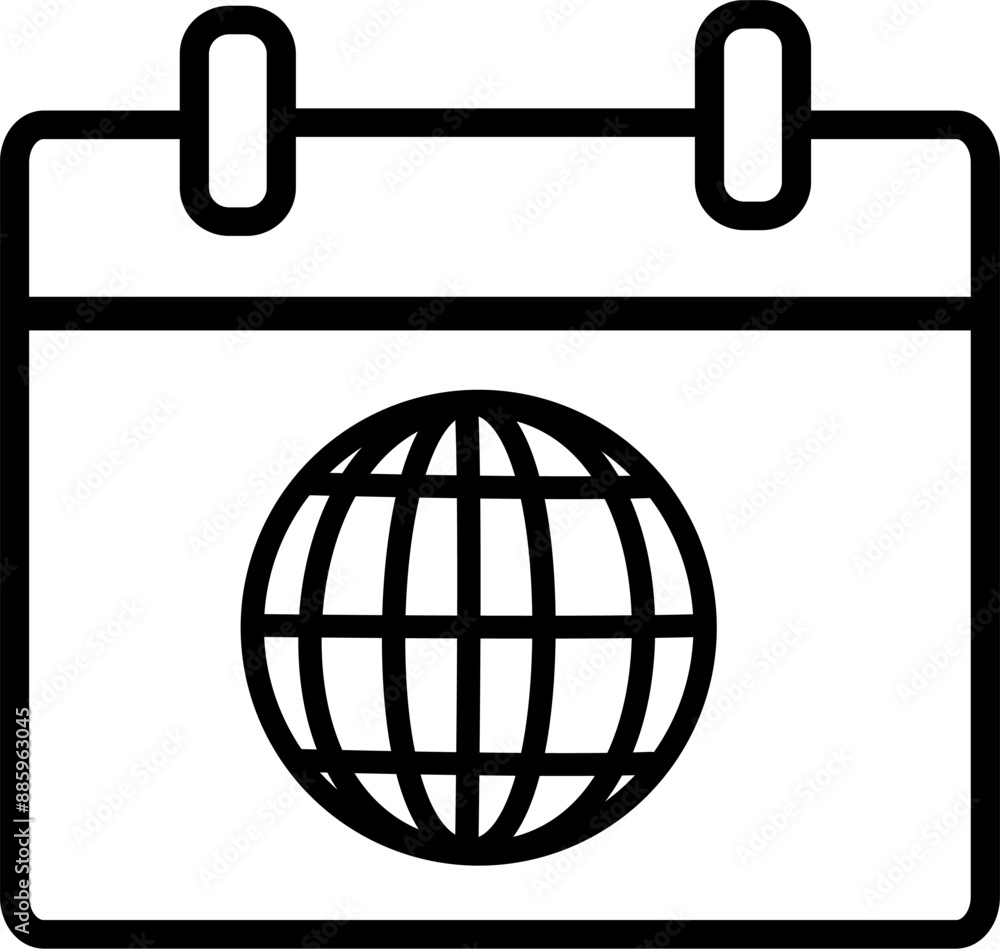 Aufkleber world calendar icon. global calendar simple vector icon. replaceable vector design.