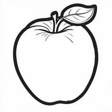 recommend clip art: Apple fruit, outline drawing, coloring book for kid, cartoon vector illustration