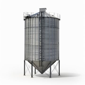 recommend clip art: 3D Render of a Grain Silo, on isolated white background, Generative AI