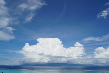 Tahiti Island view from Moorea Island - Belvédère observatory