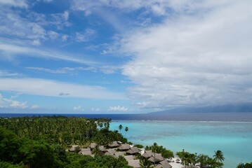 Turquoise sea view from Moorea Island - Belvédère observatory
