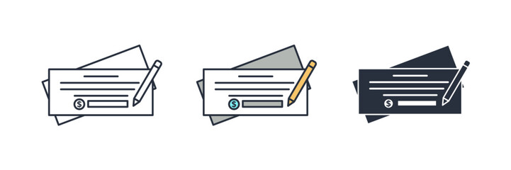 Cheque Icon theme symbol vector illustration isolated on white background