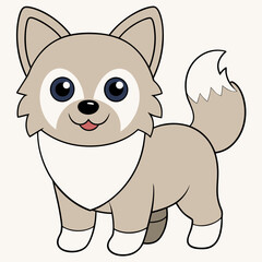 Cartoon Dog Vector Art Illustration