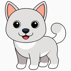 Cartoon Dog Vector Art Illustration