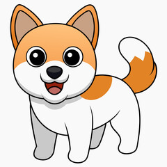 Cartoon Dog Vector Art Illustration