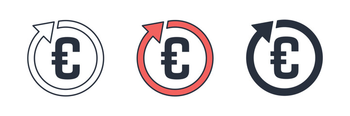 Euro Sign Icon theme symbol vector illustration isolated on white background