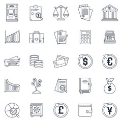 accounting icons set, Included icons as Audit, pie chart, Dollar Sign, Investment and more symbols collection, logo isolated vector illustration