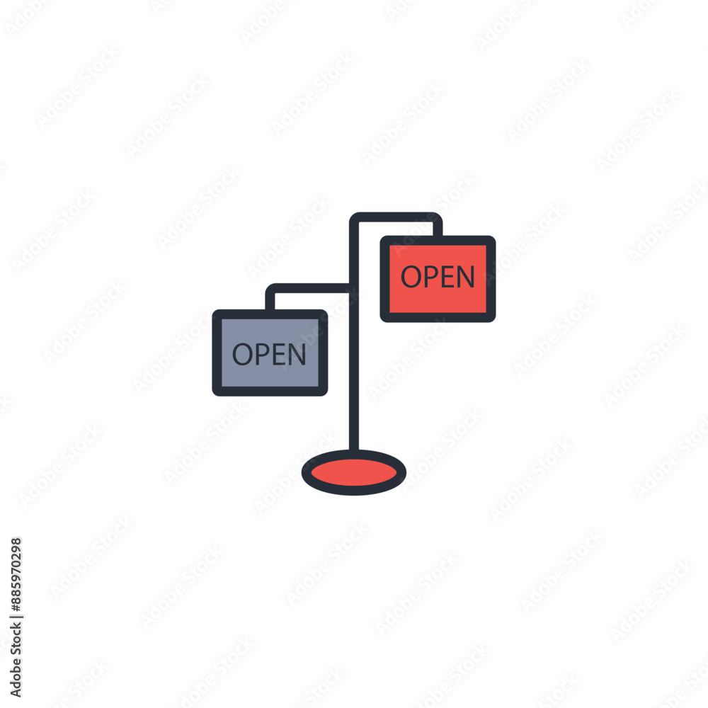 Poster open icon. vector.editable stroke.linear style sign for use web design,logo.symbol illustration.
