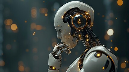 Fototapeta premium artificial intelligence robot thought.