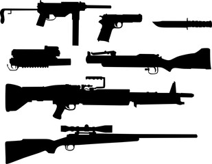 Weapon's silhouette vector art