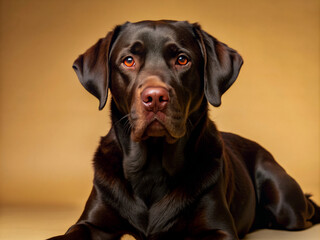 Fototapeta premium black labrador retriever, animal, pet, retriever, puppy, canine, isolated, cute, chocolate, portrait, lab, brown, white, chocolate labrador