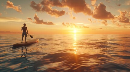 Tranquil Waters Serenity and Solitude on a Paddleboard