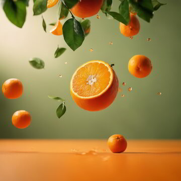 Orange Fruit Falling From Tree