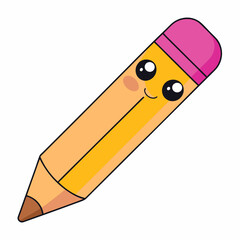 Pencil Cartoon Vector Art Illustration