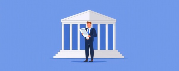 Business closure due to bankruptcy, flat design illustration