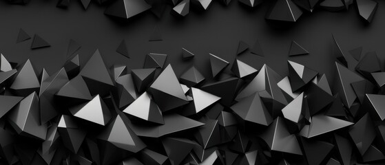 seamless pattern, Abstract dark geometric background with sharp triangular shapes in a modern, minimalist style, creating a sense of depth and texture.