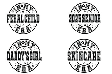 In My Feral Child Era, In My 2025 Senior Era, In My Daddy's Girl Era, In My Skincare Era retro T-shirt