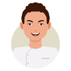 Man Medical Staff Character with Cartoon Design and Shape. Vector Illustration