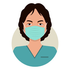 Man Medical Staff Character with Cartoon Design and Shape. Vector Illustration