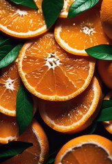 Fresh Orange With Green Leaves