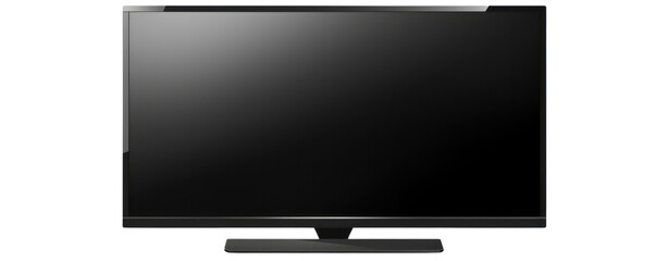 black television isolate on transparent background