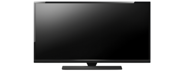 black television isolate on transparent background