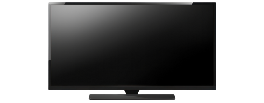 black television isolate on transparent background