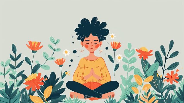 Inspirational quotes, positive affirmations for cancer recovery, flat design illustration