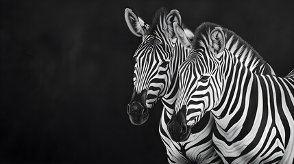 Naklejka premium Two Lonely Zebras