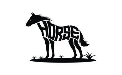 Horse vector illustration logo design 