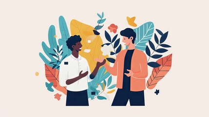 A manager offering supportive feedback to an employee, emphasizing positive communication and emotional support. Generative AI
