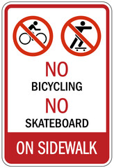 No biking on sidewalk sign