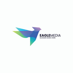 Vector Logo Illustration Eagle Gradient Colorful Style