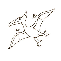mascot animal pteranodon good for coloring book, doodles, kids education © angga