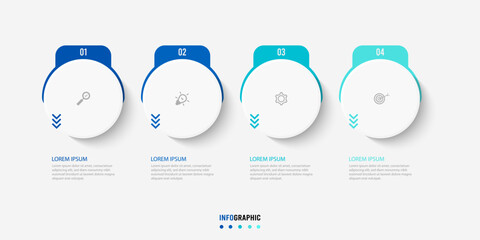 Business data visualization. Process chart. Abstract elements of graph, diagram with steps, options, parts or processes. Vector business template for presentation. Creative concept for infographic.