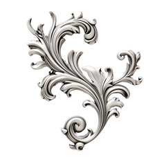 Sparking frame silver Decorate vintage baroque corner ornament retro pattern antique style acanthus. Decorative design element filigree calligraphy vector. You can use for wedding decoration