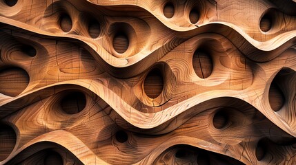 close up of wooden abstract carving