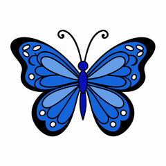 Decorative Butterfly Silhouette In Vector Art Illustration