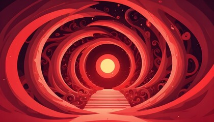 Clear Plain Shiny Warm Soft Vintage Bokeh Cloudy Wave Like Geometric Red Background or Texture