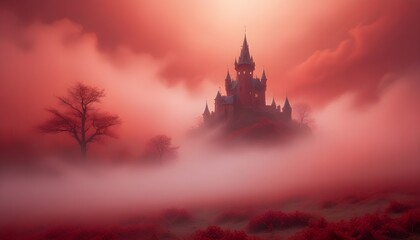 Clear Plain Shiny Warm Soft Vintage Bokeh Cloudy Wave Like Geometric Red Background or Texture